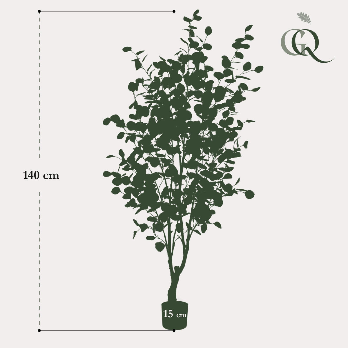 Kunstplant - Eucalyptus - Blauwe Gomboom  - 140 cm