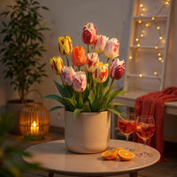 Green boutiQ - Bloembollen - Tulp Flaming Beauty mix - Diversen Kleuren - 15 stuks - Bolmaat 11/12 - XXL Pack