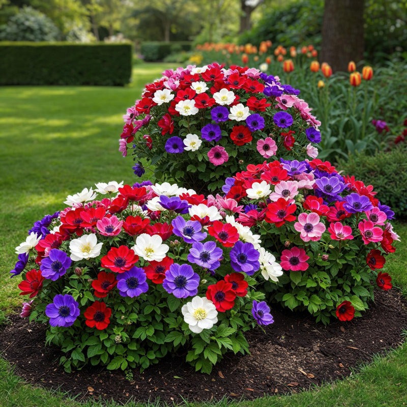 Green boutiQ - Bloembollen - Anemone de Caen mix - Diversen Kleuren - 30 stuks - Bolmaat 5/6 - XXL Pack