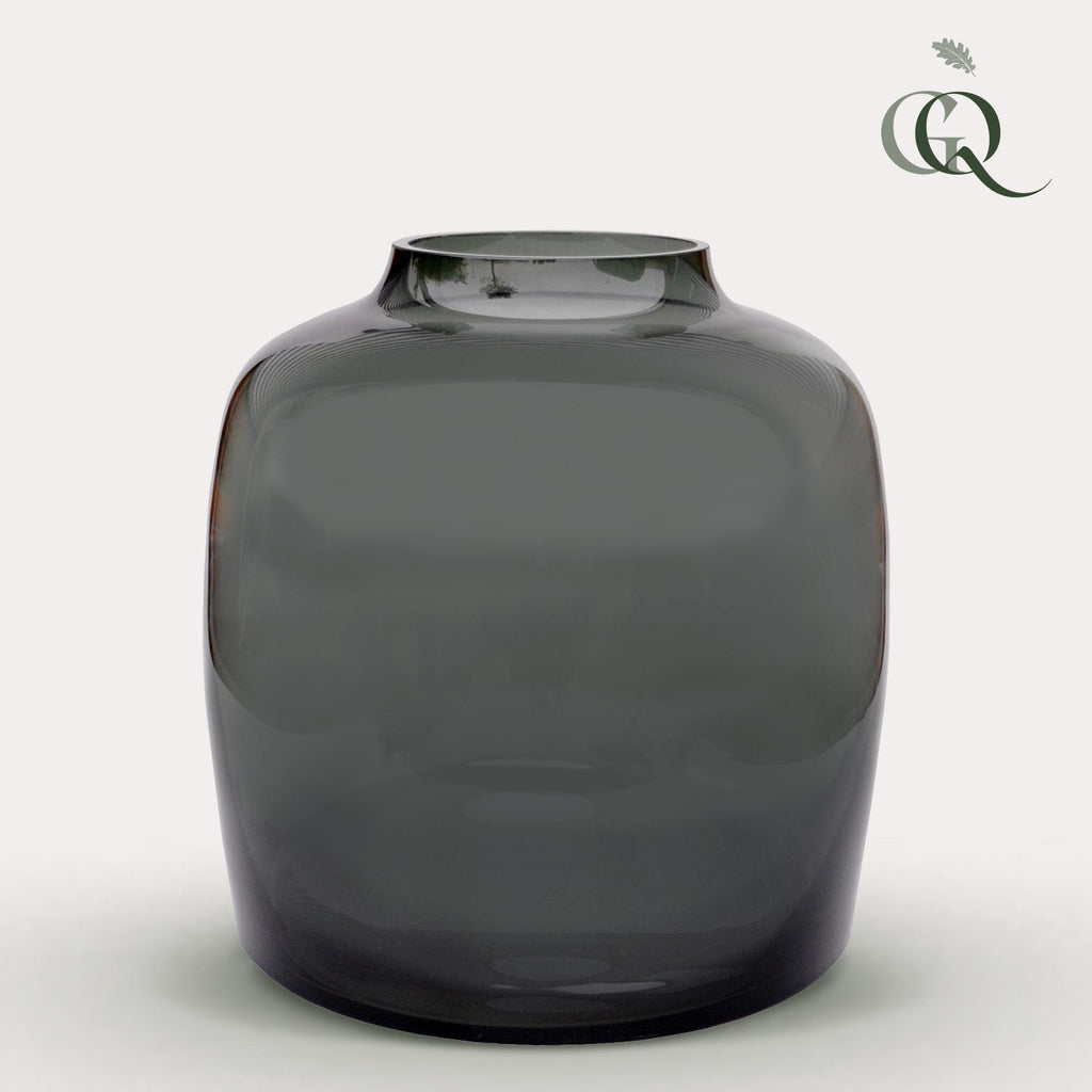 Vase en verre - M - H25 L25 - Bartica - Gris