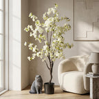 Kunstpflanze - Prunus - Kirschblüte - Weiß - 135cm