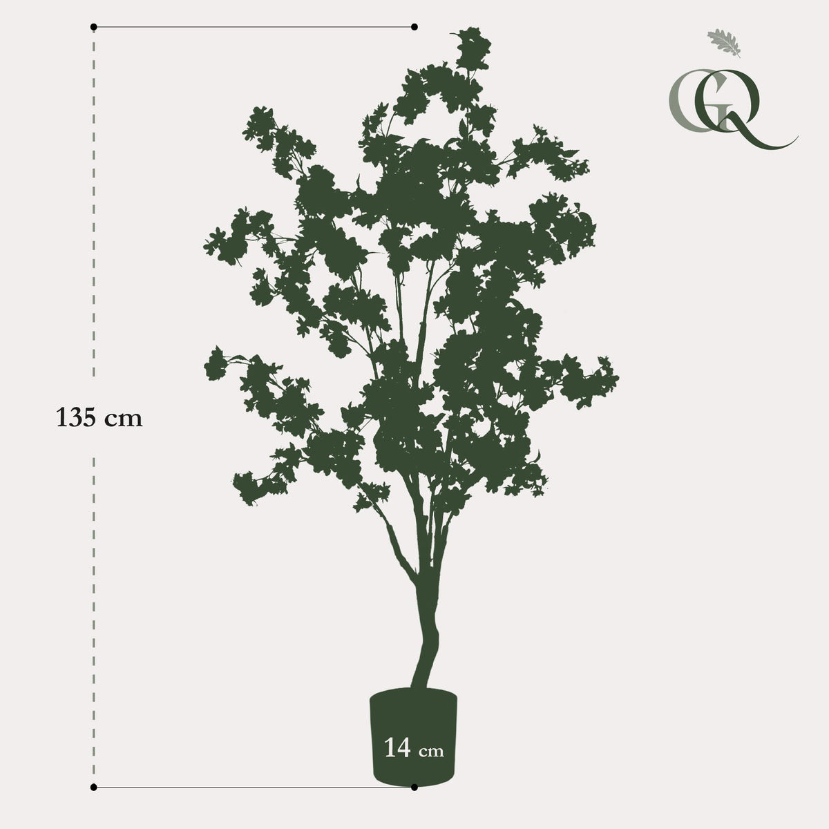 Kunstplant - Kersenbloesem - Wit - 135cm