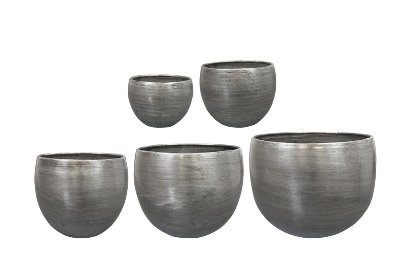 Set aus 5 Töpfen - Rowen Aluminium - Silberfarben