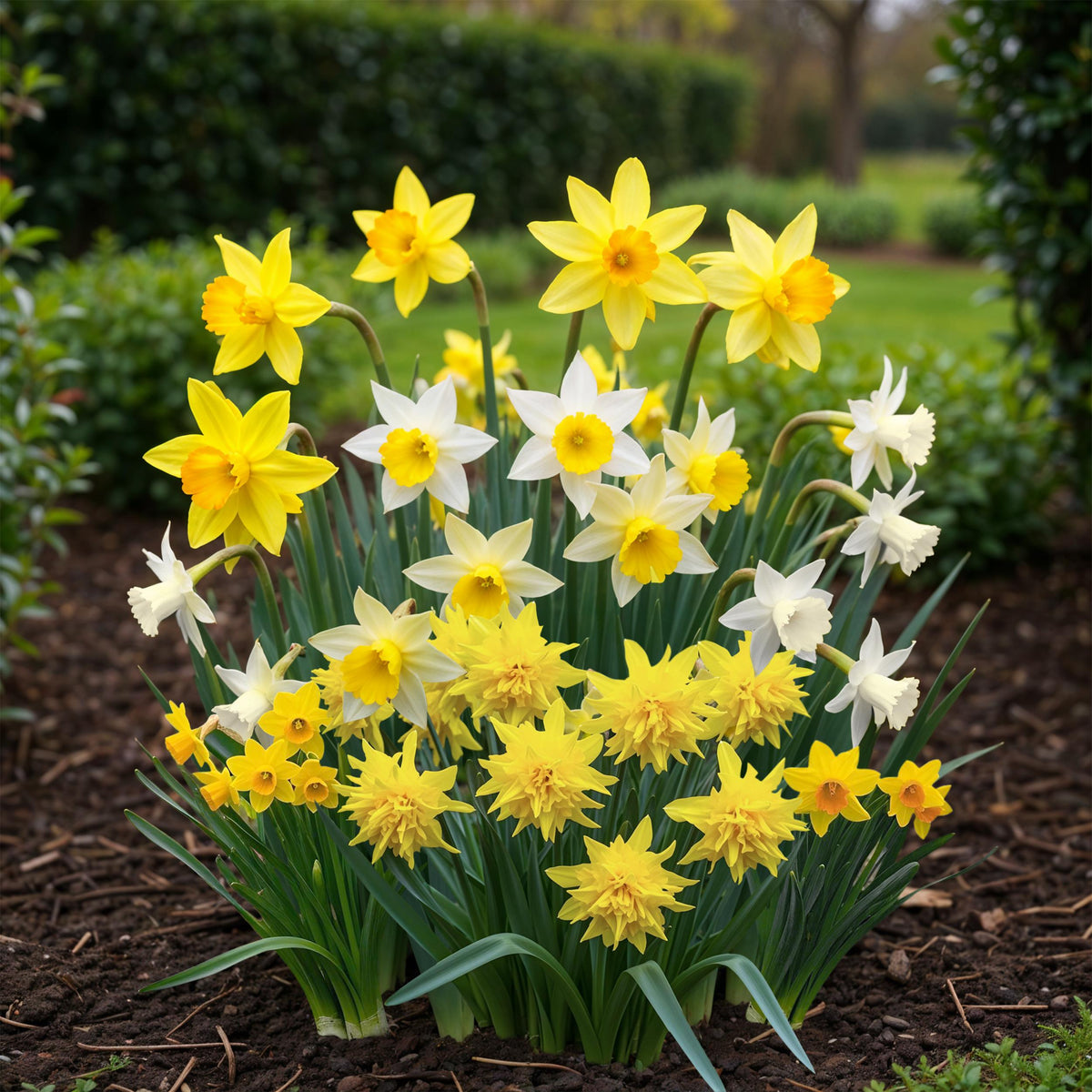 Green boutiQ - Bloembollen - Narcis Botanical mix - Kleur Geel en Wit - 20 stuks - Bolmaat 10/12 - XXL Pack