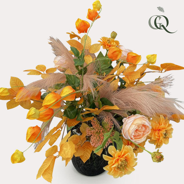 Kunstbloemen - Boeket - L - Orange Dream - 90cm