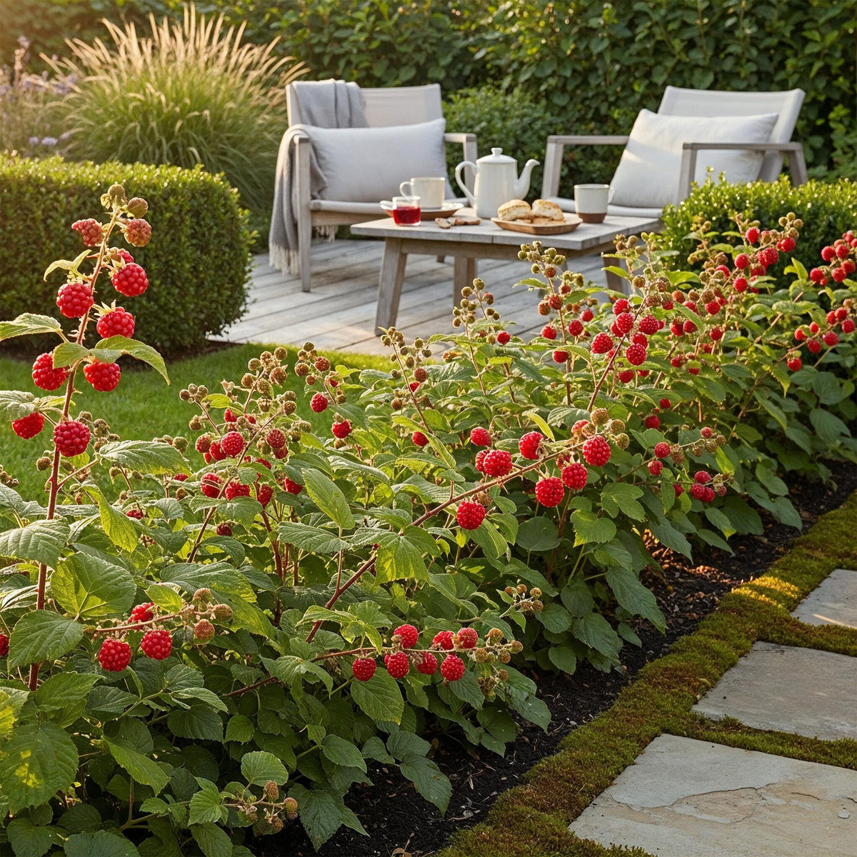 Green boutiQ - Fruitplanten - Japanse Wijnbes - Rubus Phoenicolasius - Winterhard - 3 Planten - Pot 9 cm - Rode Bes