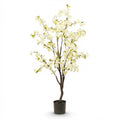 Kunstpflanze - Prunus - Kirschblüte - Weiß - 135cm