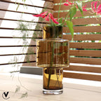 Vase en verre Juba M - H40 L20 - Cognac