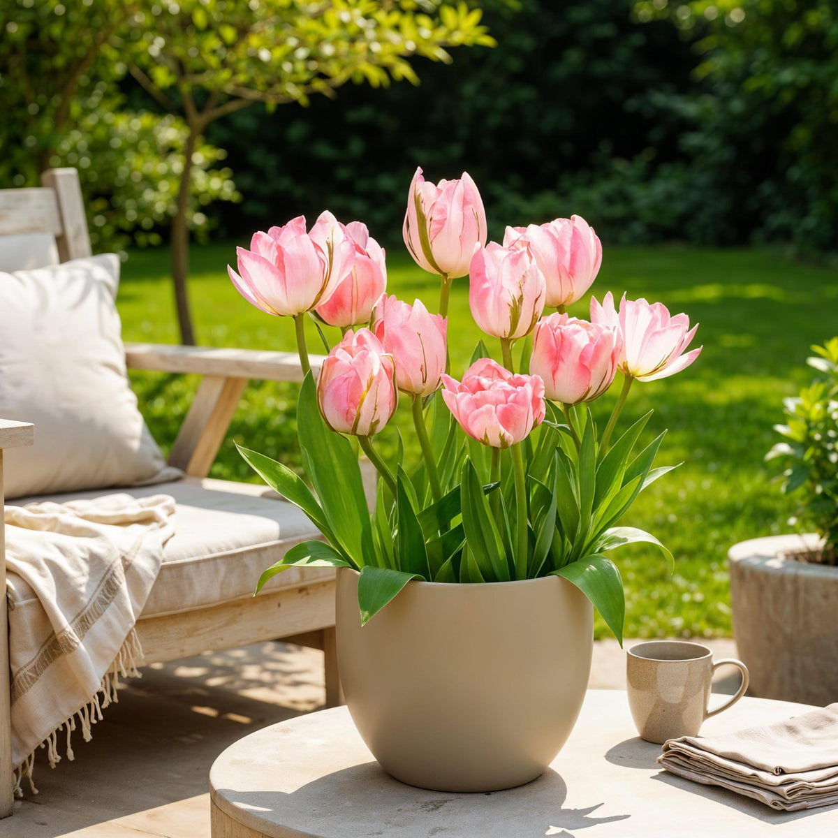 Green boutiQ - Bloembollen - Tulp Double Pink - Kleur Roze - 12 stuks - Bolmaat 11/12 - XXL Pack