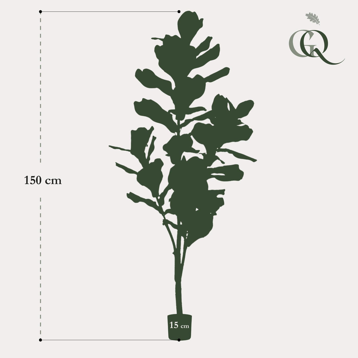 kunstplant - Ficus Lyrata  - Tabaksplant - 150cm