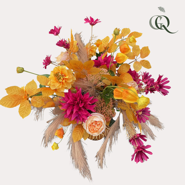 Kunstbloemen - Boeket - L - Peachy - 90cm