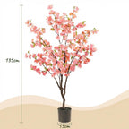 Plante artificielle - Prunus - Cerisier en fleurs - Rose - 135 cm