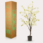 Kunstpflanze - Prunus - Kirschblüte - Weiß - 135cm