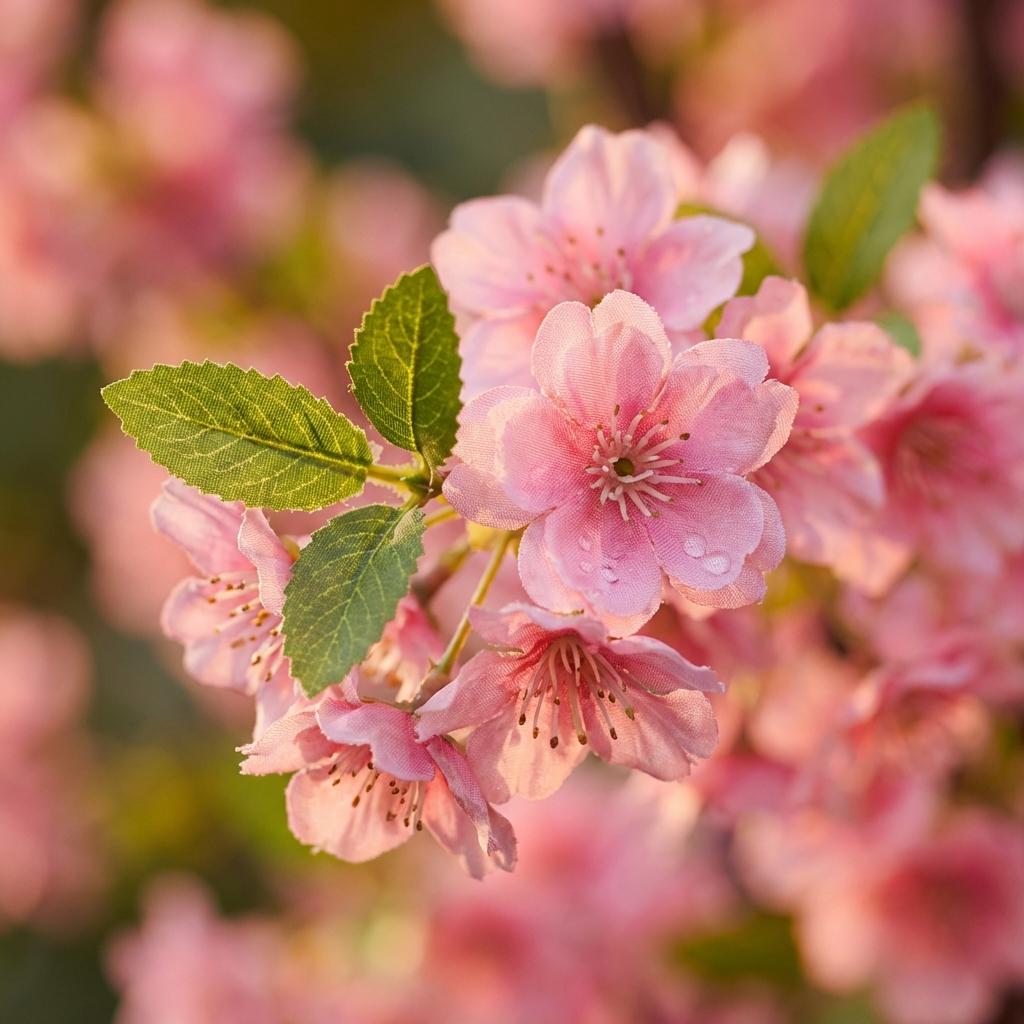 Plante artificielle - Prunus - Cerisier en fleurs - Rose - 135 cm