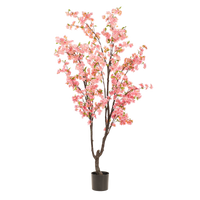 Kunstplant - Prunus - Kersenbloesem - Roze - 210cm