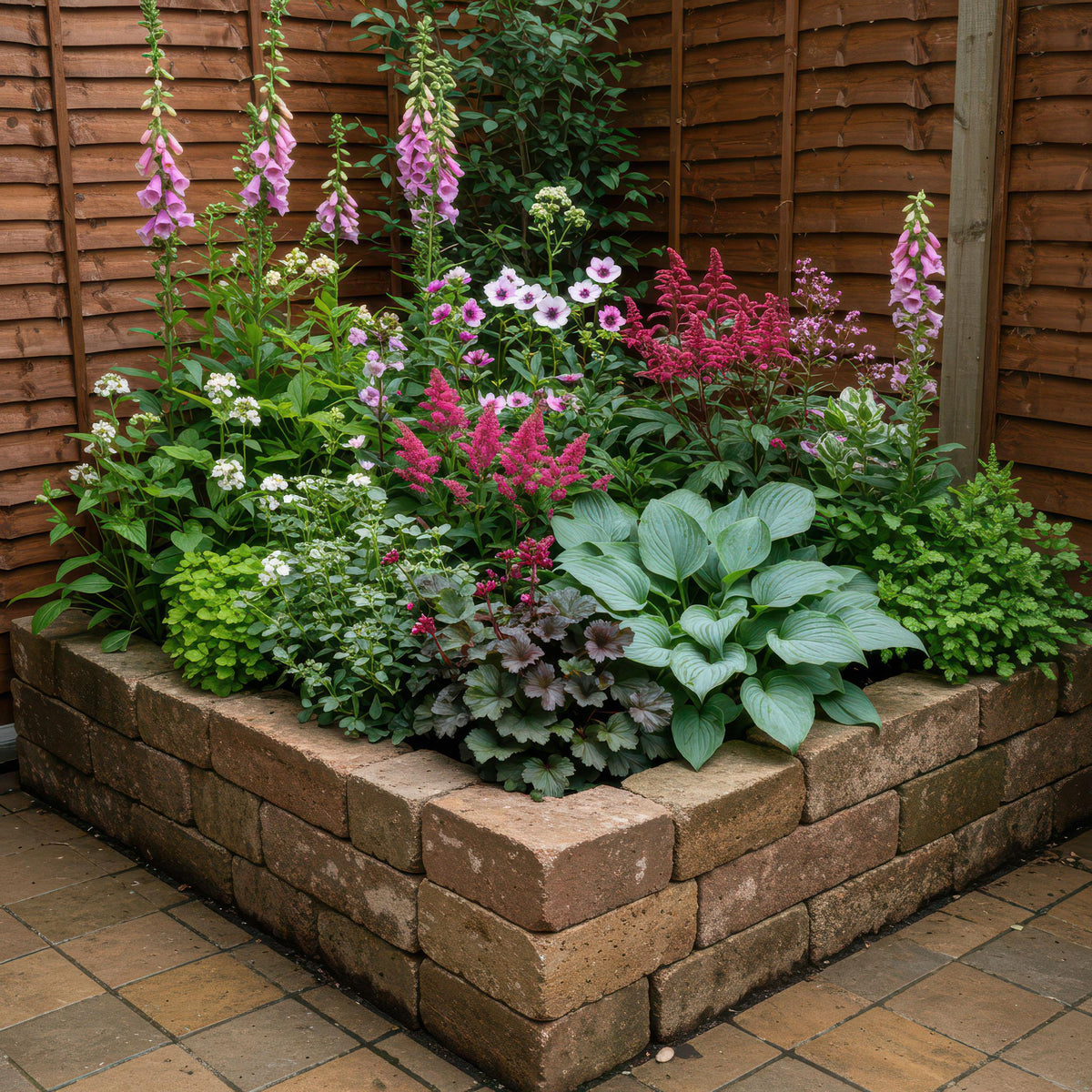 Green boutiQ - Borderpakket - Schaduw - 8 Vaste planten - 1 m2 - Diversen kleuren - Weinig Onderhoud - Pot 11cm