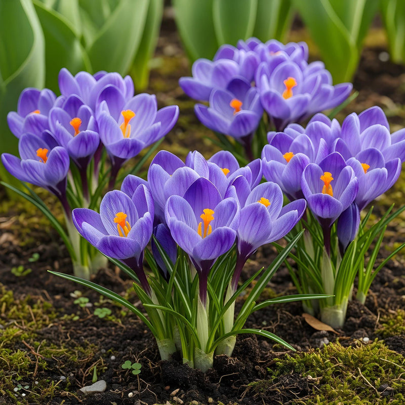 Green boutiQ - Bloembollen - Crocus Blue - Kleur Blauw - 30 stuks - Bolmaat 7/8 - XXL Pack