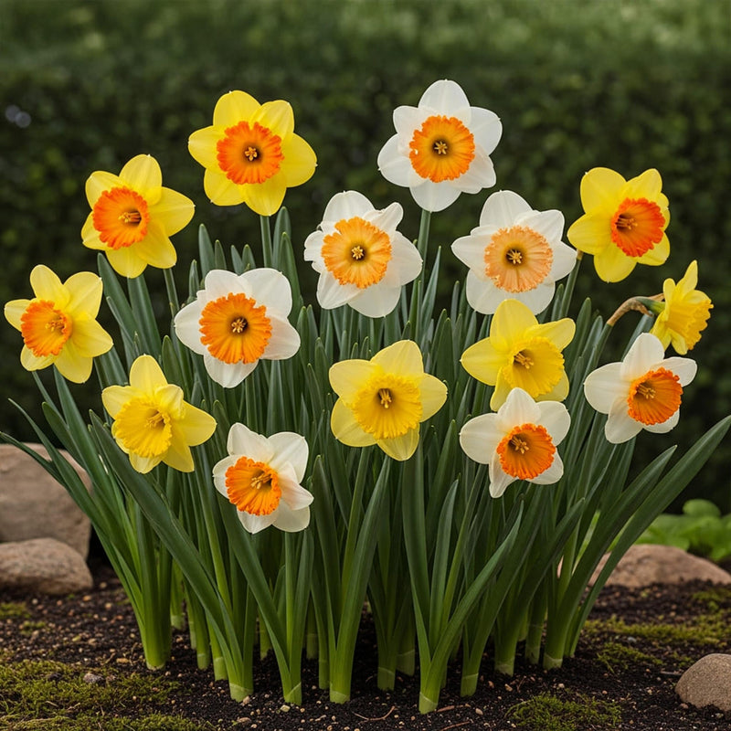 Green boutiQ - Bloembollen - Narcis Large Cupped mix - Kleur Geel en Wit - 15 stuks - Bolmaat 12/14 - XXL Pack