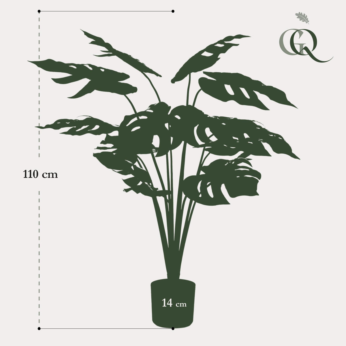 Monstera Deliciosa - Löcherpflanze - 110 cm - kunstpflanze