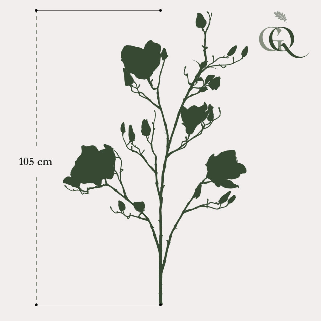 Fleurs artificielles Solo - Crème - Branches de magnolia - x 4 - 105 cm
