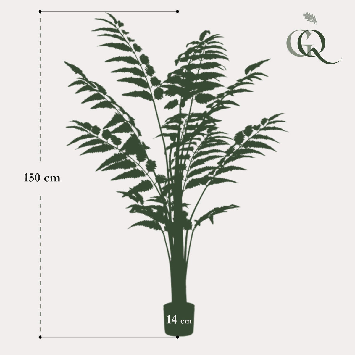 Plante artificielle - Rumohra Adiantiformis - Fougère de cuir - 150 cm