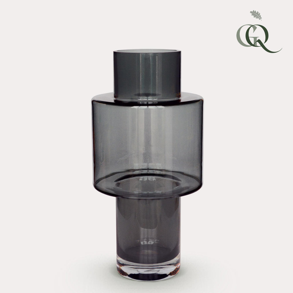 Vase en verre Juba M - H40 L20 - Gris