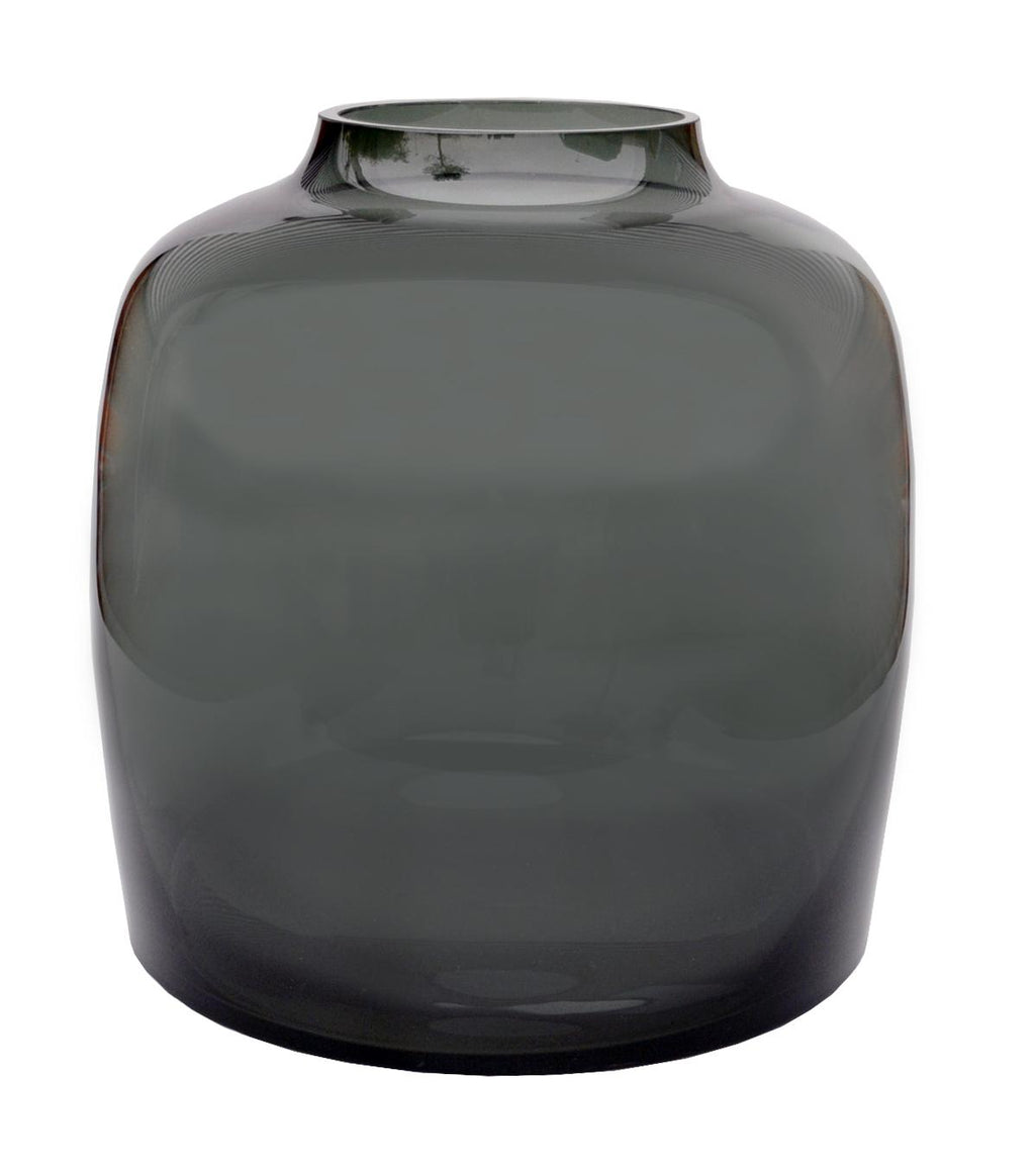 Vase en verre - M - H25 L25 - Bartica - Gris