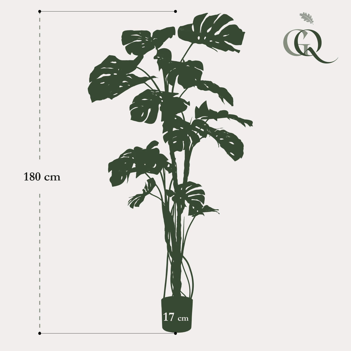 kunstplant - Monstera  - Gatenplant - 180cm