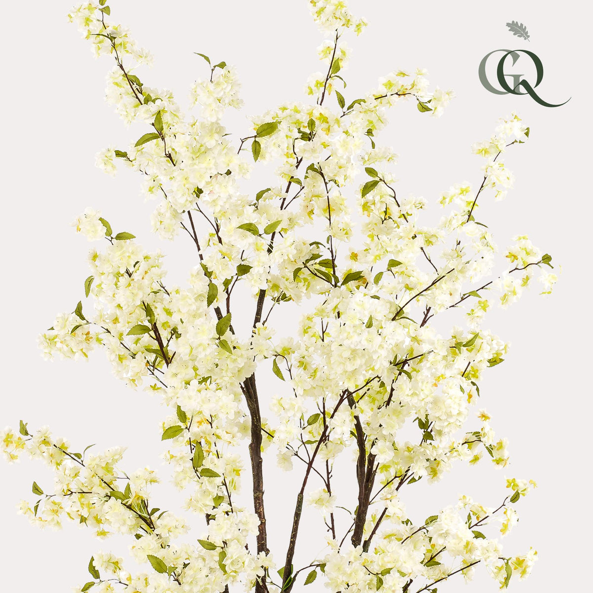 Plante artificielle - Prunus - Cerisier en fleurs - Blanc - 210 cm