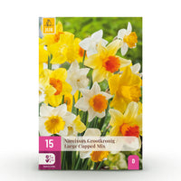 Green boutiQ - Bloembollen - Narcis Large Cupped mix - Kleur Geel en Wit - 15 stuks - Bolmaat 12/14 - XXL Pack
