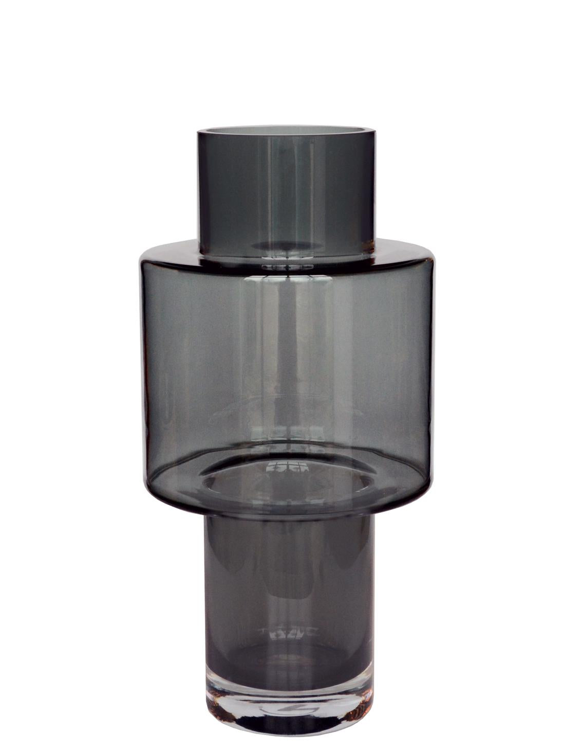 Vase en verre Juba M - H40 L20 - Gris