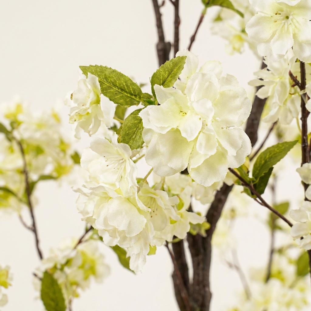 Kunstpflanze - Prunus - Kirschblüte - Weiß - 135cm