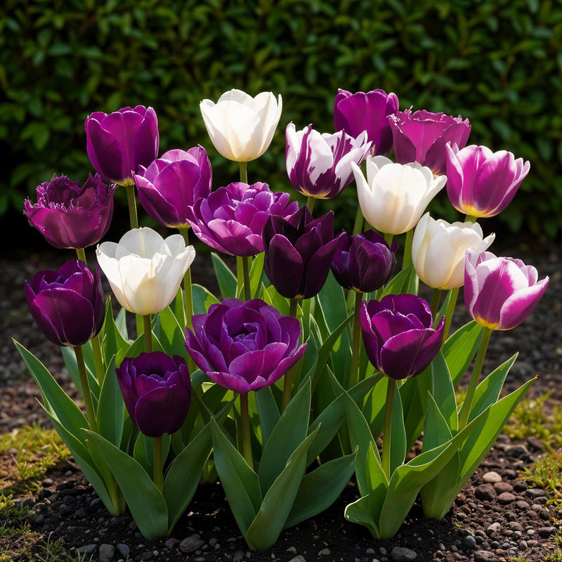 Green boutiQ - Bloembollen - Tulp Blueberry mix - Diversen Kleuren - 12 stuks - Bolmaat 11/12 - XXL Pack