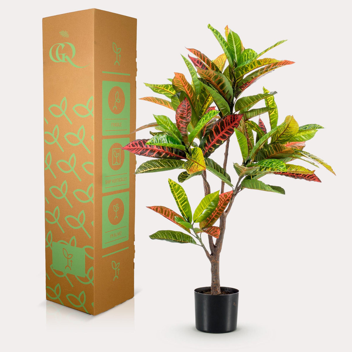 Plante artificielle - Croton Codiaeum - Croton à feuilles variées - 95 cm