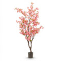Plante artificielle - Prunus - Cerisier en fleurs - Rose - 175cm
